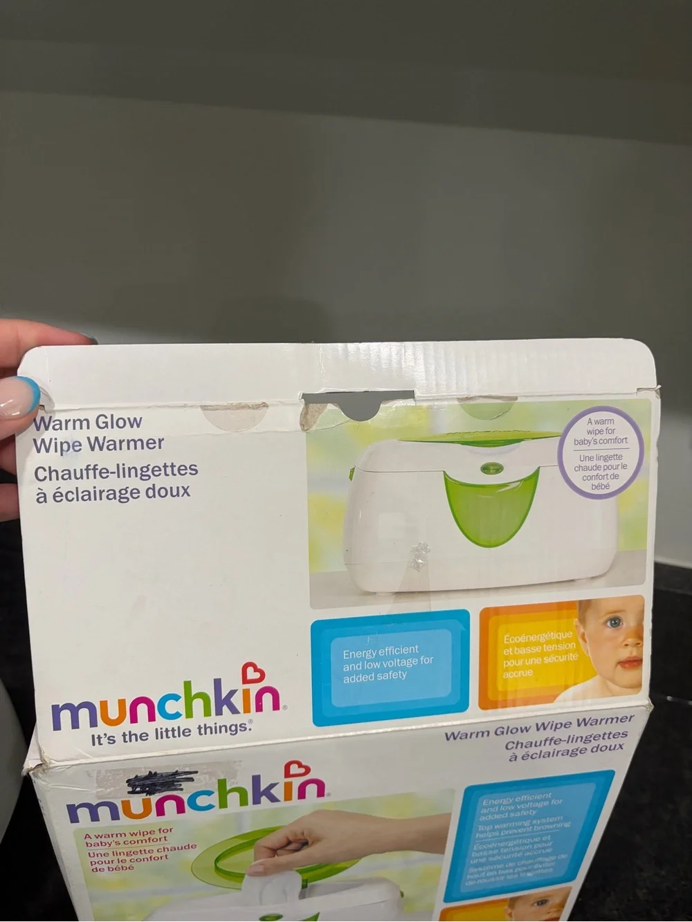 Munchkin Warm Glow Wipe Warmer - White with Green
